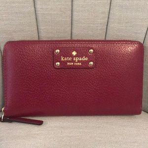 Kate Spade Red Plum Continental Wallet